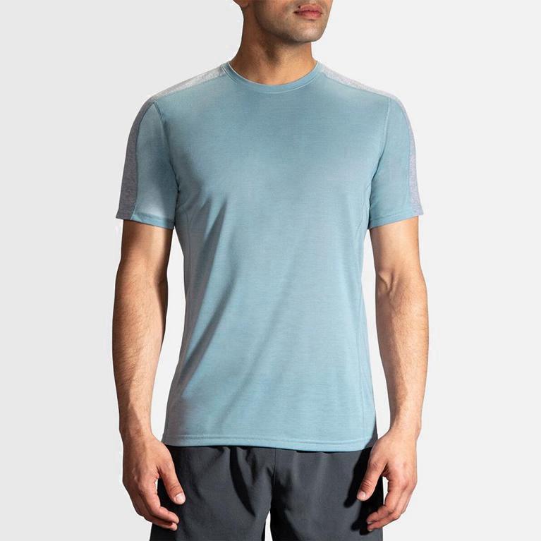 Brooks Distance Hardloopshirt voor Heren Blauw (UIXGJ-7925)